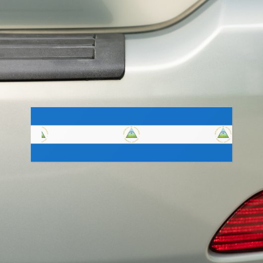 Vlag van Nicaragua Bumpersticker (Op auto)