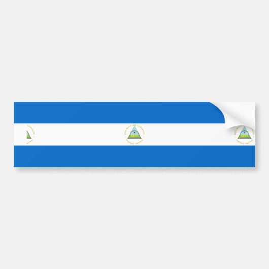 Vlag van Nicaragua Bumpersticker (Voorkant)
