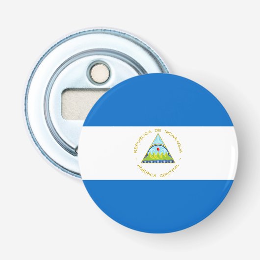 Vlag van Nicaragua Button Flesopener (Voorkant)