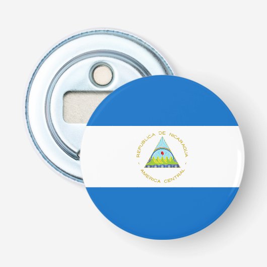 vlag van Nicaragua Button Flesopener (Voorkant)