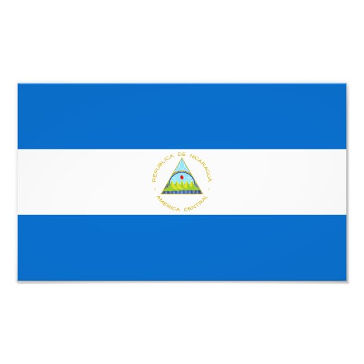 Vlag van Nicaragua Foto Afdruk (Voorkant)