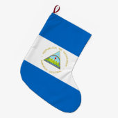 Vlag van Nicaragua Grote Kerstsok (Voorkant (Hangend))