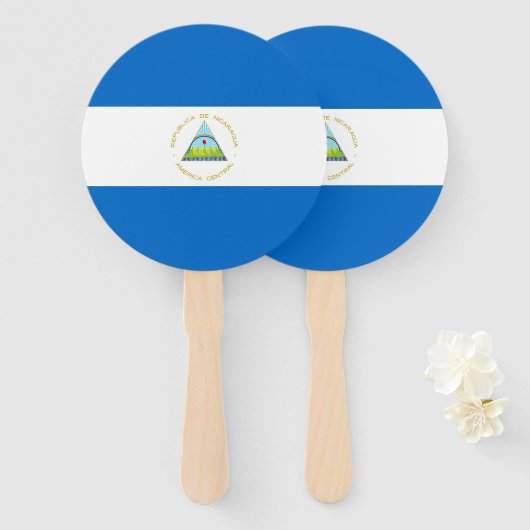 vlag van Nicaragua Handwaaier (Voorkant en achterkant)