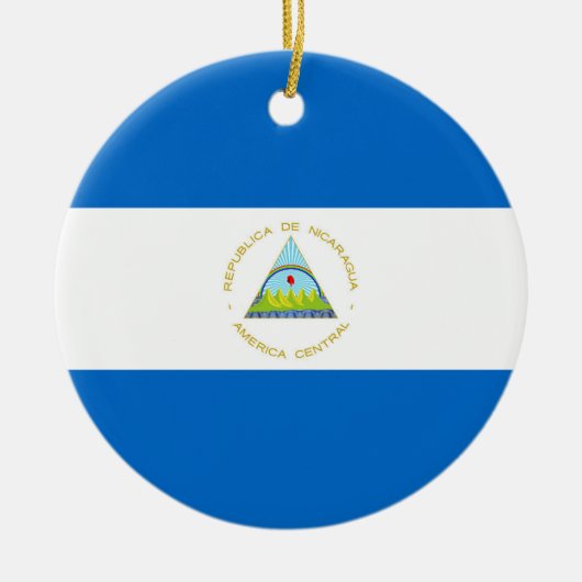 vlag van Nicaragua Keramisch Ornament (Voorkant)