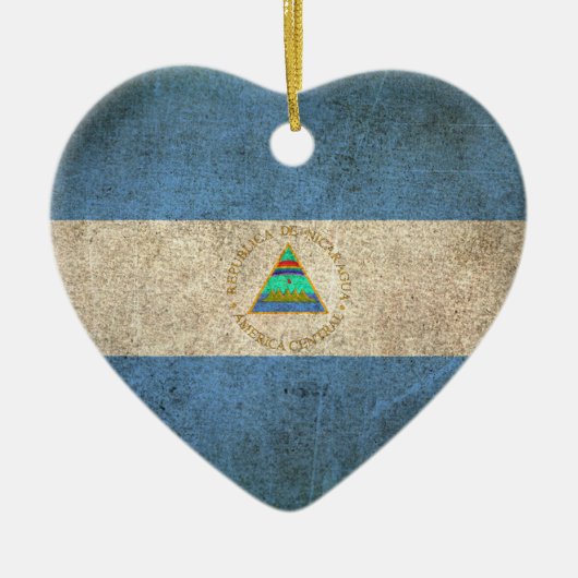 vlag van Nicaragua Keramisch Ornament (Voorkant)