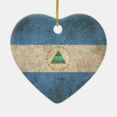 vlag van Nicaragua Keramisch Ornament (Achterkant)