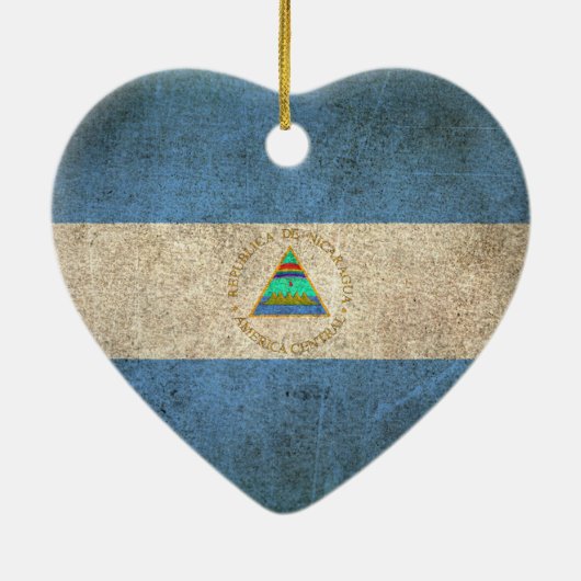 vlag van Nicaragua Keramisch Ornament (Achterkant)