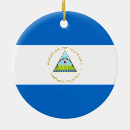 Vlag van Nicaragua Keramisch Ornament (Achterkant)