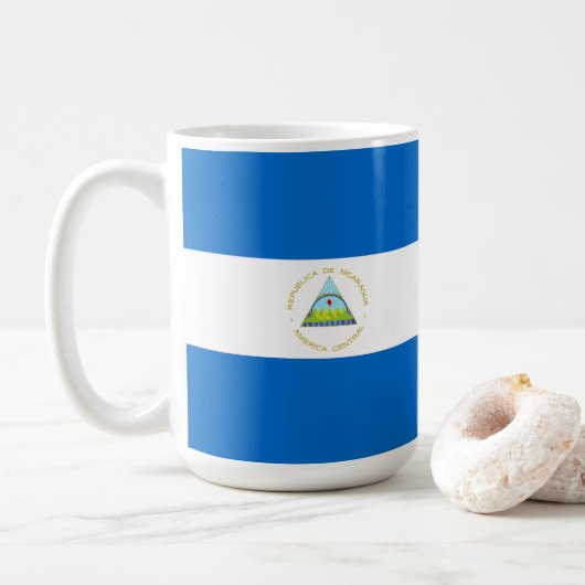 vlag van Nicaragua Koffiemok (Met donut)