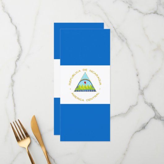vlag van Nicaragua Menu (Voorkant / Achterkant in situ)