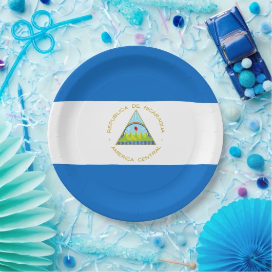 Vlag van Nicaragua Papieren Bordje (Feest)
