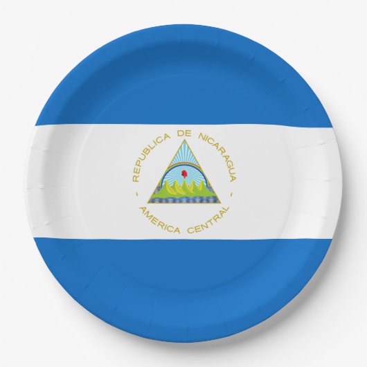 Vlag van Nicaragua Papieren Bordje (Voorkant)