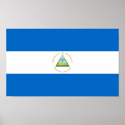 Vlag van Nicaragua Poster (Voorkant)