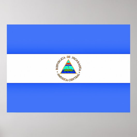 Vlag van Nicaragua Poster (Voorkant)