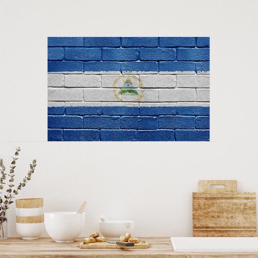 Vlag van Nicaragua Poster (Keuken)