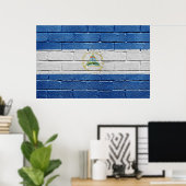 Vlag van Nicaragua Poster (Thuiskantoor)