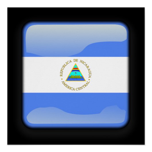 Vlag van Nicaragua Poster (Voorkant)