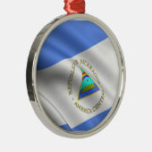 Vlag van Nicaragua Premium Round Ornament (Rechts)