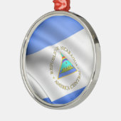 Vlag van Nicaragua Premium Round Ornament (Links)