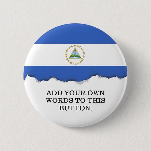 Vlag van Nicaragua Ronde Button 5,7 Cm (Voorkant)