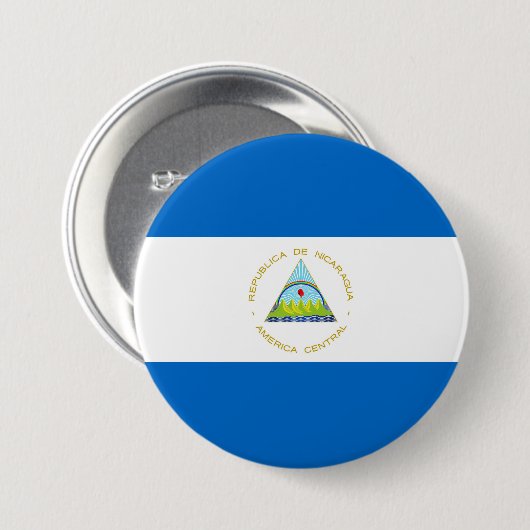 vlag van Nicaragua Ronde Button 7,6 Cm (Voorkant /achterkant)