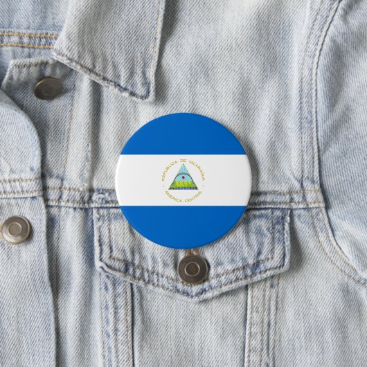 vlag van Nicaragua Ronde Button 7,6 Cm (In situ)
