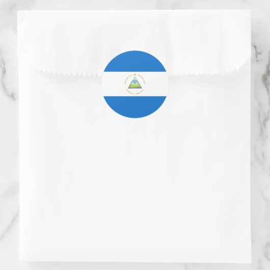 vlag van Nicaragua Ronde Sticker (Tas)