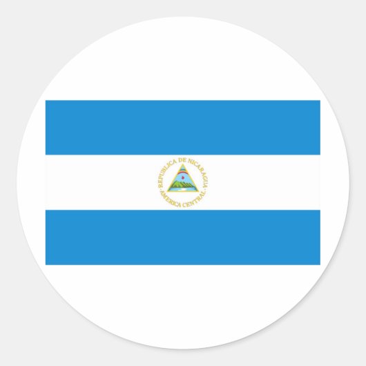 vlag van Nicaragua Ronde Sticker (Voorkant)
