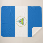 vlag van Nicaragua Sherpa Deken (Voorkant (horizontaal))