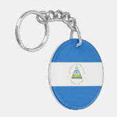Vlag van Nicaragua Sleutelhanger (Voorkant Links)