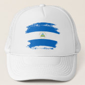 vlag van Nicaragua Trucker Pet (Voorkant)