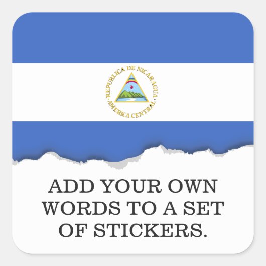 Vlag van Nicaragua Vierkante Sticker (Voorkant)