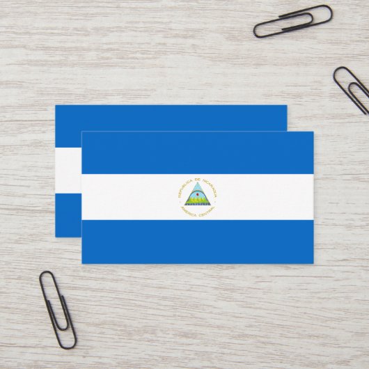 vlag van Nicaragua Visitekaartje (Voorkant / Achterkant in situ)