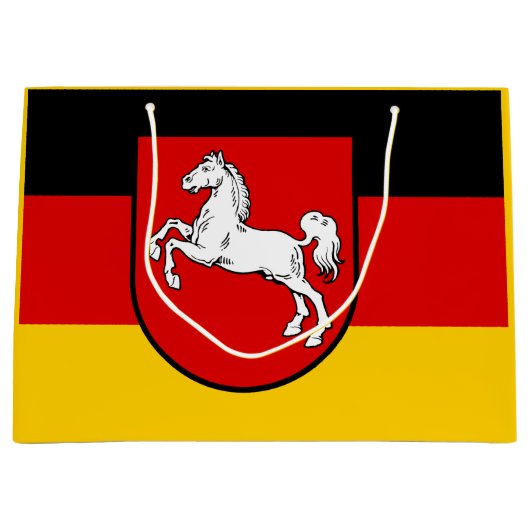 Vlag van Niedersachsen Grote Gift Bag Groot Cadeauzakje (Voorkant)