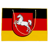 Vlag van Niedersachsen Grote Gift Bag Groot Cadeauzakje (Achterkant)