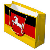 Vlag van Niedersachsen Grote Gift Bag Groot Cadeauzakje (Voorkant Gekanteld)