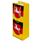Vlag van Niedersachsen Wine Gift Bag Wijn Cadeautas (Achterkant Gekanteld)