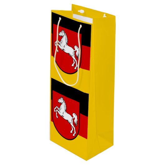Vlag van Niedersachsen Wine Gift Bag Wijn Cadeautas (Voorkant Gekanteld)