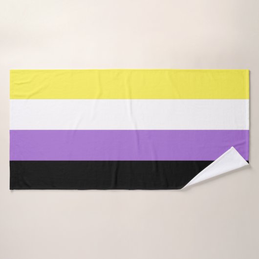 Vlag van niet-binaire pride badhanddoek (Badhanddoek)