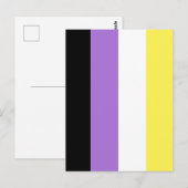 Vlag van niet-binaire pride briefkaart (Voorkant / Achterkant)