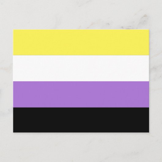 Vlag van niet-binaire pride briefkaart (Voorkant)