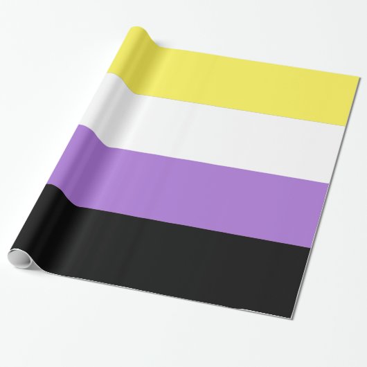 Vlag van niet-binaire pride cadeaupapier (Uitgerold)