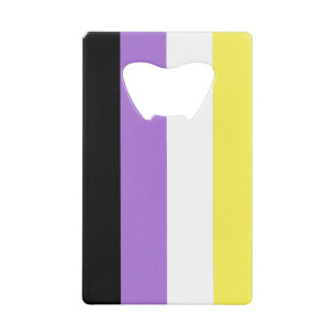 Vlag van niet-binaire pride creditkaart flessenopener