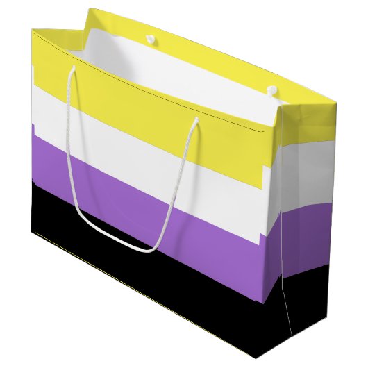 Vlag van niet-binaire pride groot cadeauzakje (Voorkant Gekanteld)