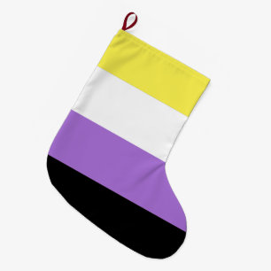 Vlag van niet-binaire pride grote kerstsok
