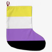 Vlag van niet-binaire pride grote kerstsok (Voorkant)