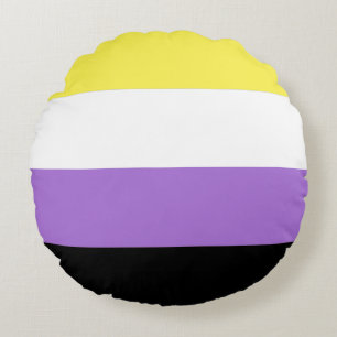 Vlag van niet-binaire Pride Rond Kussen