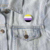 Vlag van niet-binaire pride ronde button 3,2 cm (In situ)