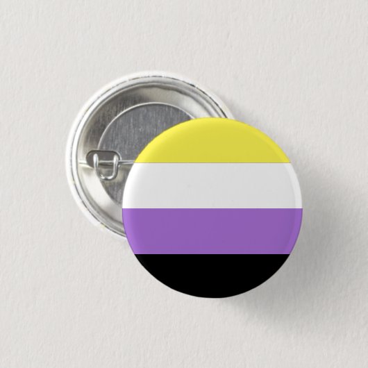 Vlag van niet-binaire pride ronde button 3,2 cm (Voorkant /achterkant)