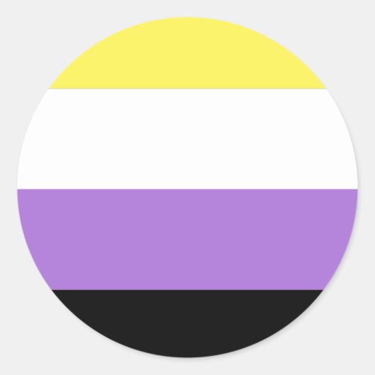 Vlag van niet-binaire pride ronde sticker (Voorkant)